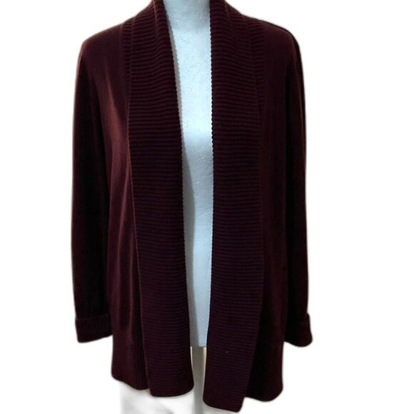 INC International Concepts Deep Red Open Cardigan - Picture 1 of 6